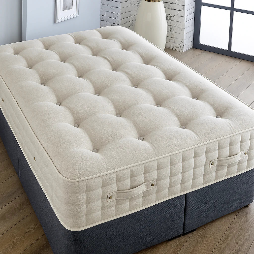 Violet 4000 Pocket Spring Spanish Natural Linen Alpaca Wool, Cotton, Bamboo Fibres Medium Mattress