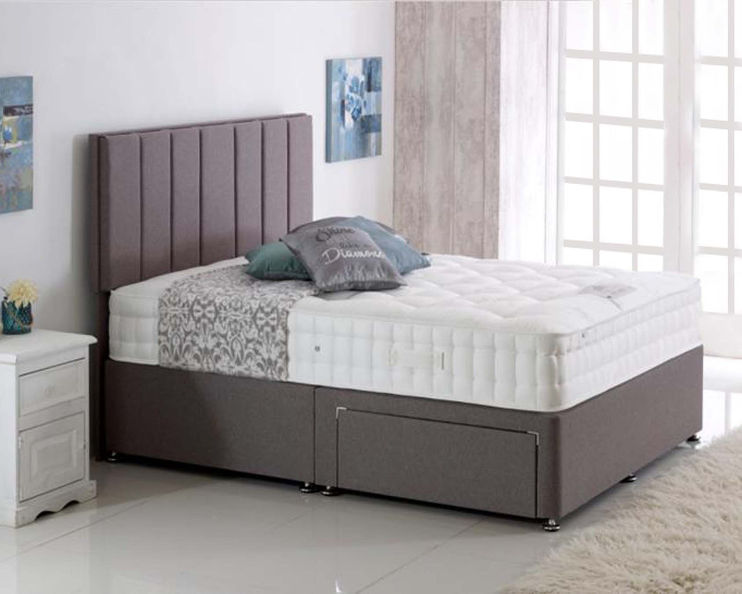 100% Natural Cashmere,Wool,Silk, Cotton, 5000 Pocket Spring Mattress (Medium To Firm)