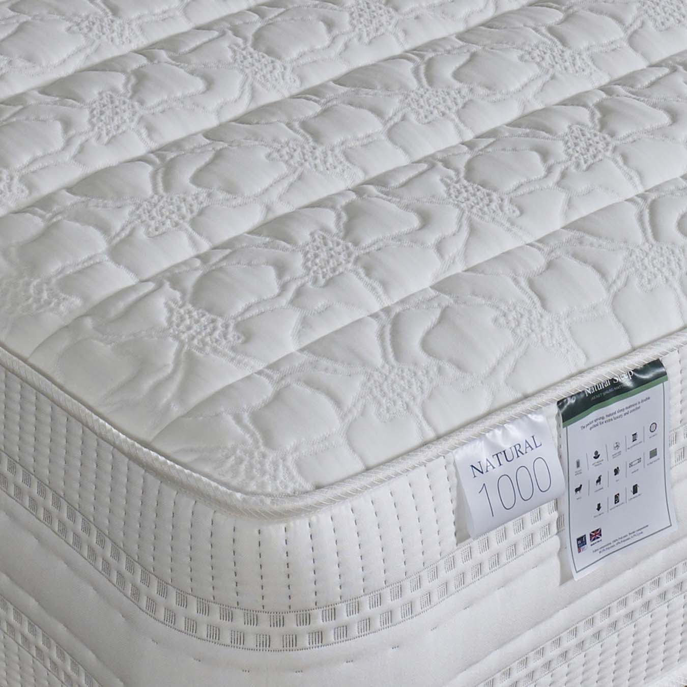 100% Natural Deep Wool,Cashmere, Cotton 1000/1500/2000 Pocket Spring Mattress